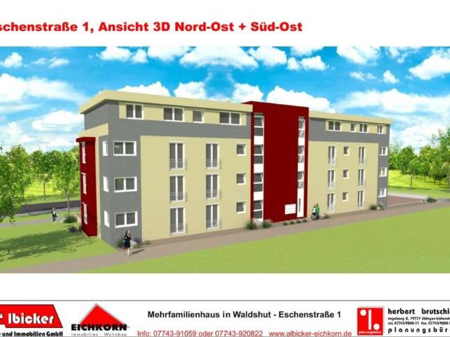 Waldshut Bergstadt: 2 Zimmerwohnung 1. Obergeschoss mit Balkon ca. 61m² mit Lift zu vermieten