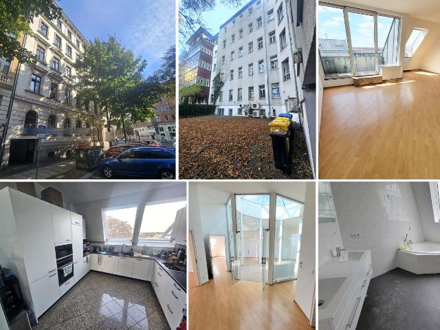 Waldstraßenviertel besondere 3 R W im DG mit Atrium Loggia, Bad m. W+DU+Fenster, Lift