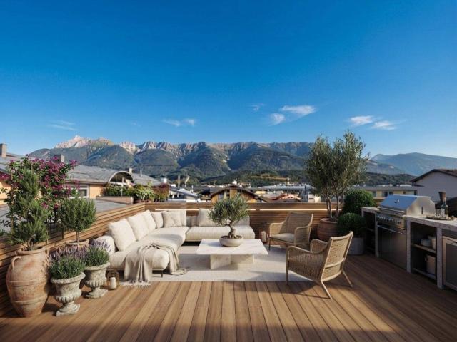 WATTENS: EXKLUSIVES NEUBAU ARCHITEKTENLOFT MIT 103 m², 4 ZIMMERN, 40 m² TERRASSE & LIFT DIREKT IN DIE WOHNUNG