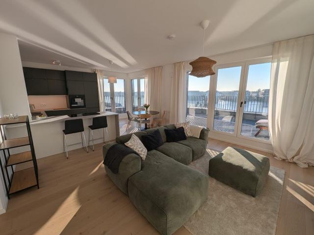 Waterfront Penthouse with Expansive Terrace in Berlin Köpenick, Berlin Amsterdam Apartments for Rent