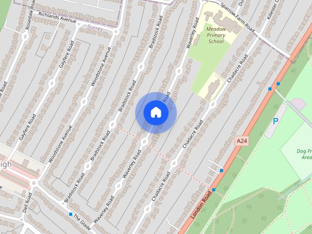 Waverley Road, Stoneleigh, Surrey. KT17