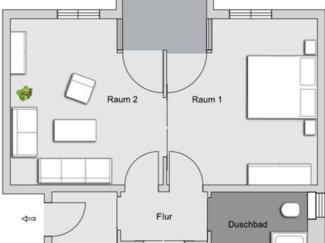 WBS Schwerbehinderte/Rollstuhlfahrer*2 Zi Wohnung mit Einbauküche und Mietergarten