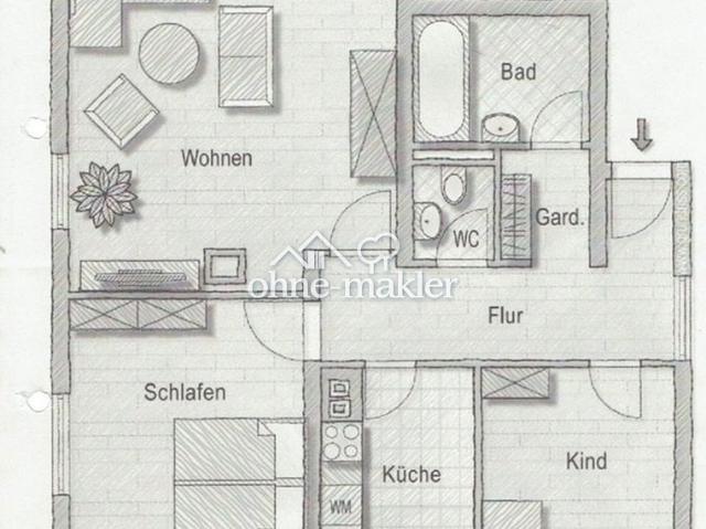 WG taugliche 3 ZIMMER Wohnung in der Nähe Flughafen Stuttgart zu vermieten