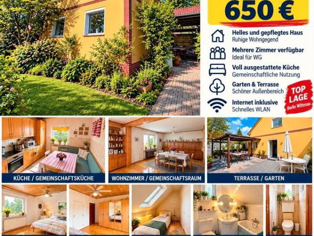 WG Zimmer Berlin Wittenau im EFH mit Garten zu Vermieten