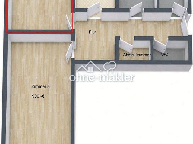 3 Zimmer Wohnung ca. 80 m² mit Balkon Ideal für WG oder Einzelmieter