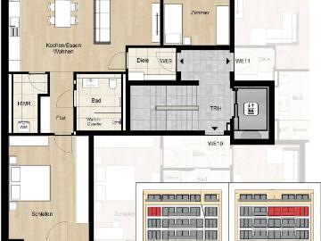 WE 9: 3 Zimmer im 3. OG links