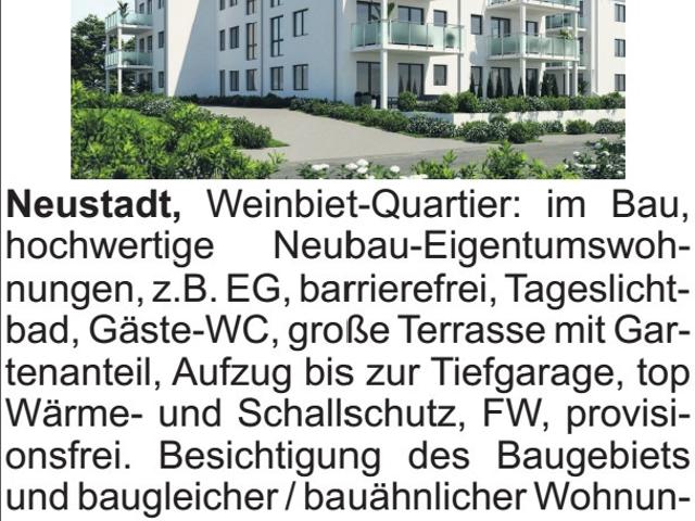 Weinbiet Quartier: im Bau, hochwertige Neubau Eigentumswohnungen, z.B.