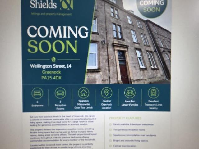 Wellington Street, Greenock, PA15 6 bed flat to rent £1,800 pcm £415 pw