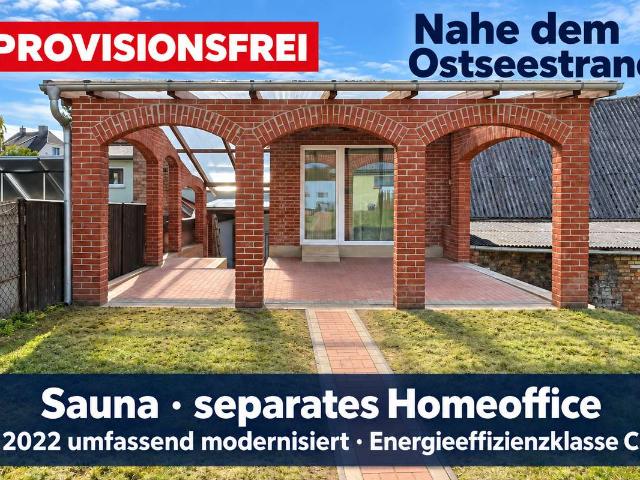 Wellness Oase nahe dem Ostseestrand mit Sauna, Garten und separatem Homeoffice