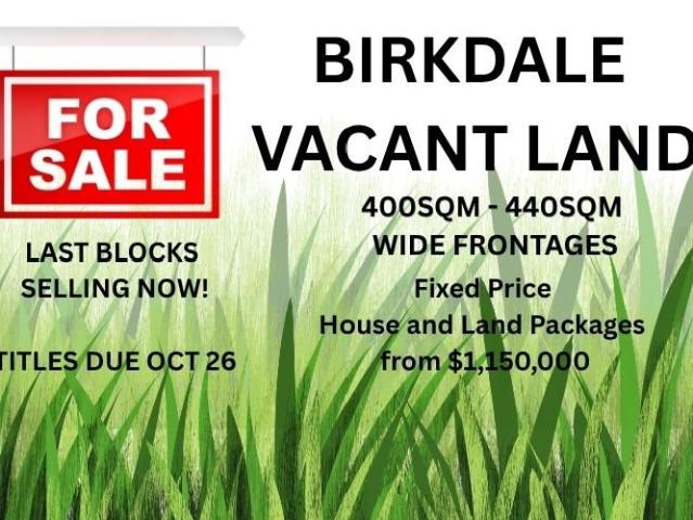Wide Frontage Lots Ready to build your dream home