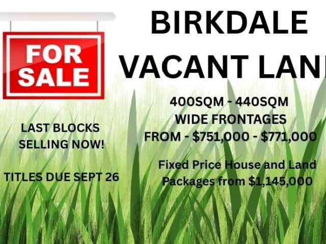 Wide Frontage Lots Ready to build your dream home