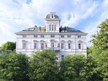 WIENTALBLICK | Wohnung in der historischen Sommerresidenz Villa Seutter mit 4,4m Raumhöhe | seltenes Sanierungsobjekt mit geplantem Balkon ca. 11,96m²