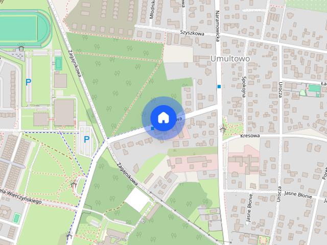 Willa miejska 2 pokojowe z wyposażoną kuchnią w ciekawej aranżacji. Parking