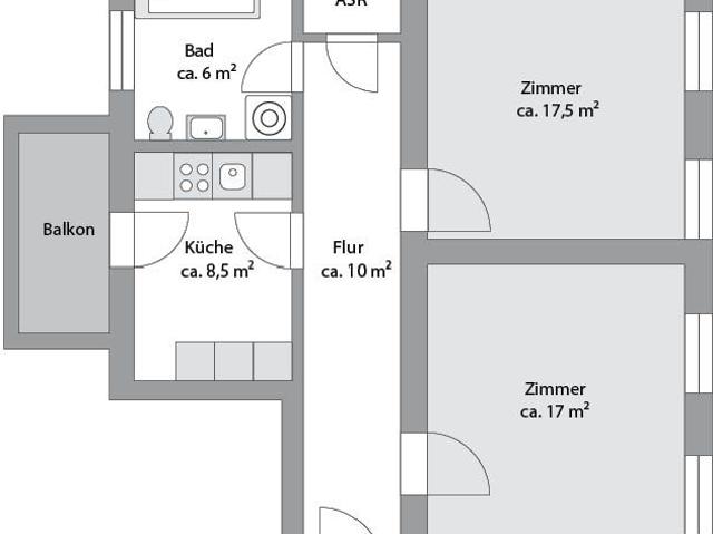 Willkommen in der Schillerstraße! Top 2 Raum Wohnung mit Balkon.
