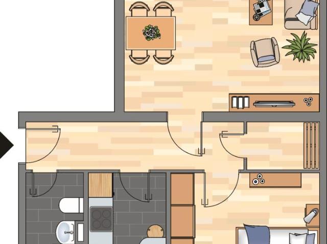 Wir renovieren für Sie eine 2 Zimmer Wohnung im Hochparterre, hier werden keine Kosten und Mühen ges