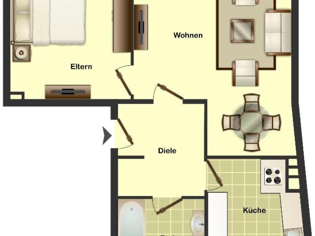 Wir renovieren für Sie! 2 Zimmer Wohnung mit neuem Duschbad, Laminatboden und Balkon in Ahlen!