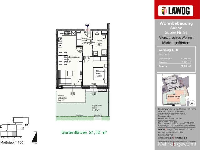 Wohnanlage der LAWOG Suben Nr. 98/4 4975 Suben