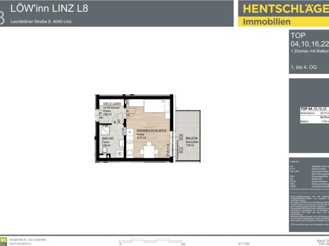 Garconniere in Linz/Urfahr mit Loggia Wohnbaugefördert