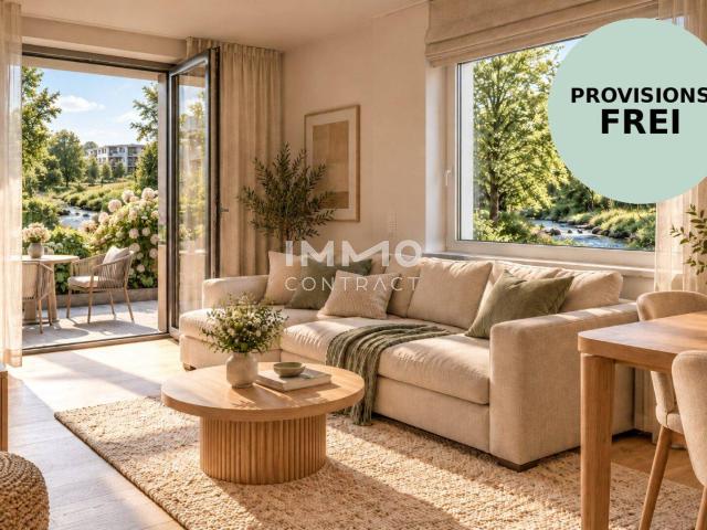 WOHNEN AM BACH Moderne 2 Zimmer Wohnung mit Terrasse und Grünblick, provisionsfrei!