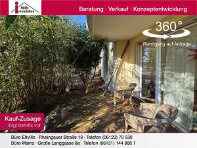 Wohnen am Main: Wunderschöne 2 ZKB Erdgeschosswohnung mit Terrasse in 1 A Lage von Mainz Kostheim