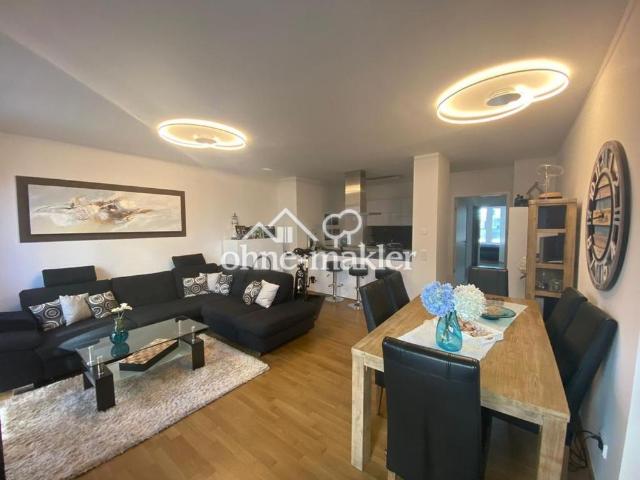 Wohnen am Rhein im Zollhafen – 2 Zimmer Wohnung in den Schiffshäusern mit Rheinblick und Garten