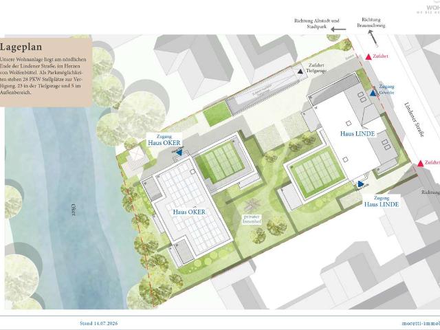 Wohnen am Wasser: 3 Zimmer Eigentumswohnung mit großem Garten direkt an der Oker in Wolfenbüttel