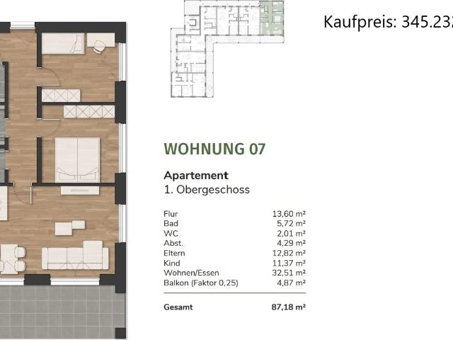 Nachhaltig investieren: Vermietete Neubauwohnung WG 7