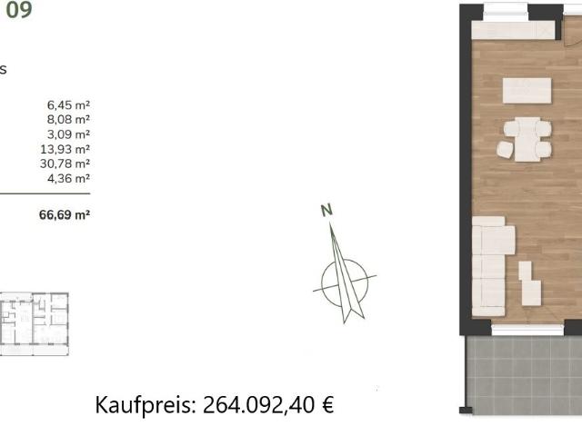 Moderne Neubauwohnung in Neuenburg bereits vermietet, sofortige Rendite WG 9