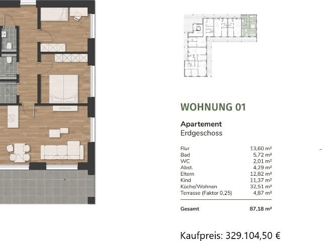Zeitgemäßes Wohnen mit langfristigem Wert WG 1