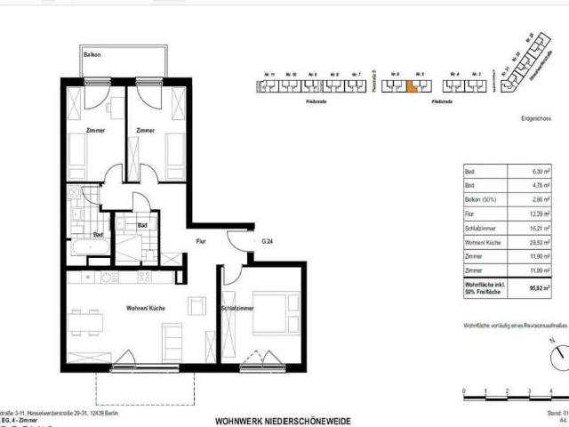 Wohnen an der Spree: interessante 4 Zi. Wohnung