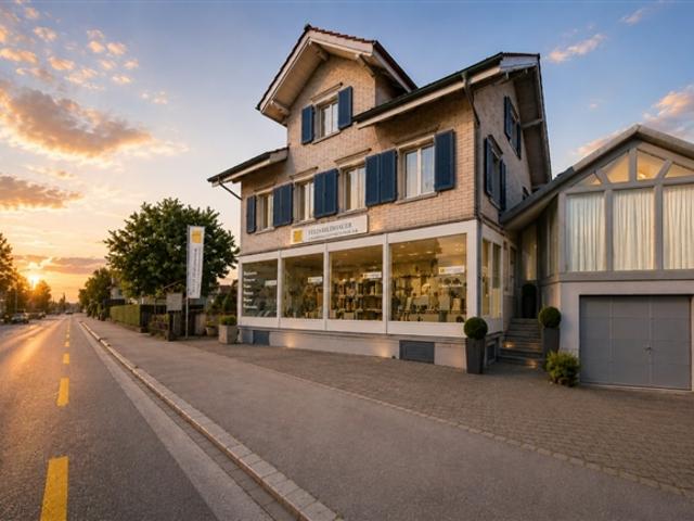 Wohnen, Arbeiten oder Vermieten 7.5 Zimmer Haus mit Gewerbeanteil und vielseitigem Potenzial