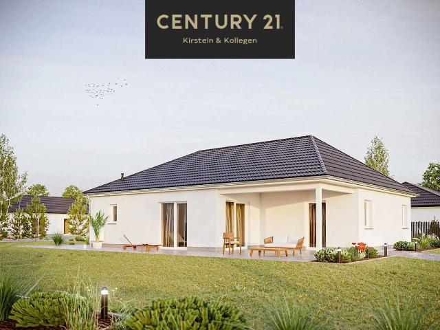 Wohnen auf einer Ebene: Bungalow mit überdachter Terrasse Baugrundstück in Gera, Tinz!