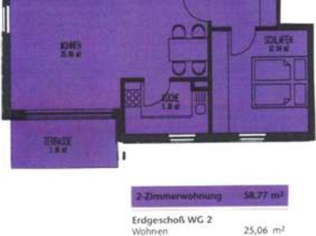 Wohnen im Grünen 2 Zimmer Wohnung mit Gartenanteil