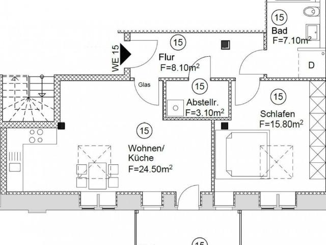Wohnen im Denkmal 2 Zimmer, Balkon, Parkett, Bad mit Dusche, HWR, Stellplatz, optional mit EBK