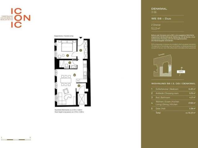 Wohnen im Denkmal: Kompakte 2 Zimmer Wohnung mit Altbaucharme