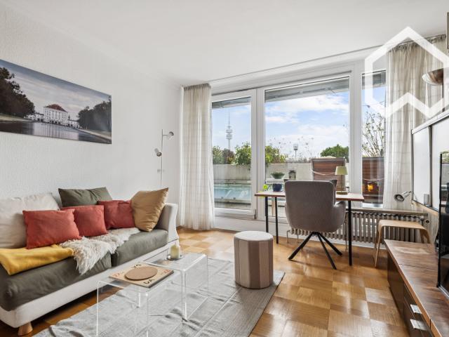 Wohnen im Olympiapark mit großem Balkon