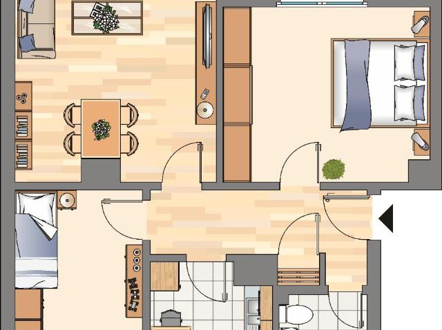 Wohnen in der Nähe vom Zoom, Erdgeschoss mit Balkon