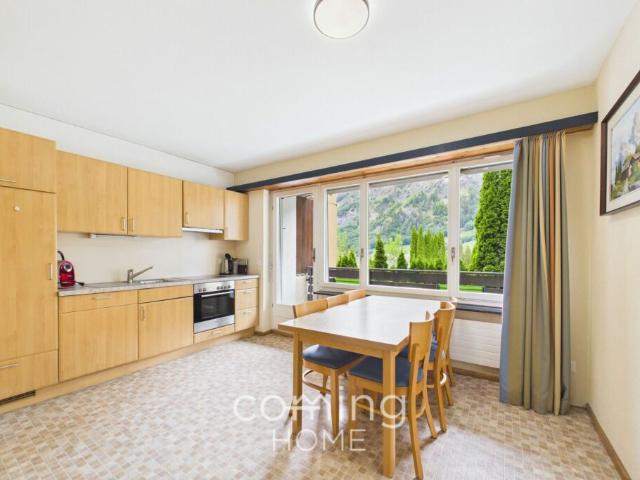 Wohnen oder Ferien: 4 Zimmerwohnung in Leukerbad mit Bergpanorama