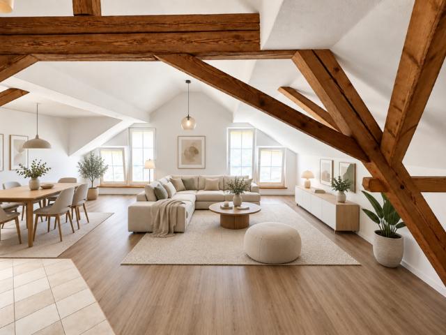 Wohnen mit Loft Charakter Charmante 3 Zimmer Dachwohnung in Leibstadt