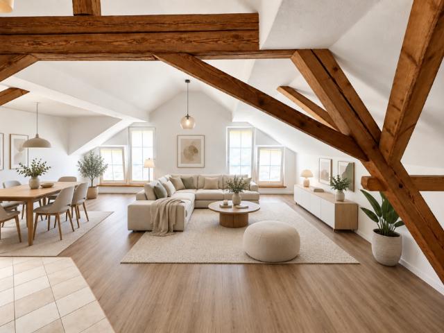 Wohnen mit Loft Charakter Charmante 3 Zimmer Dachwohnung in Leibstadt