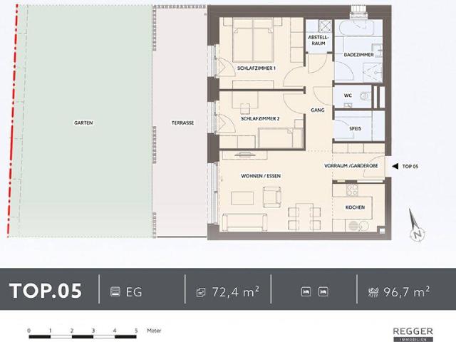 WOHNEN MIT PLATZ ZUM LEBEN – GROSSZÜGIGE EIGENTUMSWOHNUNG MIT TERRASSE UND PRIVATER GRÜNFLÄCHE!