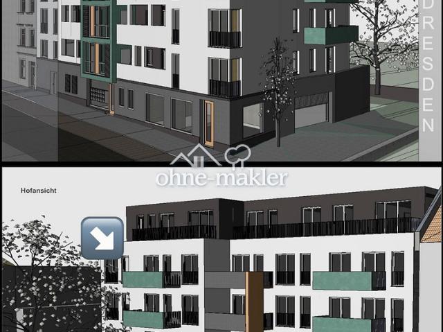 Wohnen mit Stil und Tiefgarage: 3 Zimmer Wohnung mit Balkon in Dresdner Neustadt
