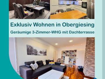 Wohnen mit viel Platz! Offene 3 Zimmer Wohnung mit geschützter Terrasse in Obergiesing