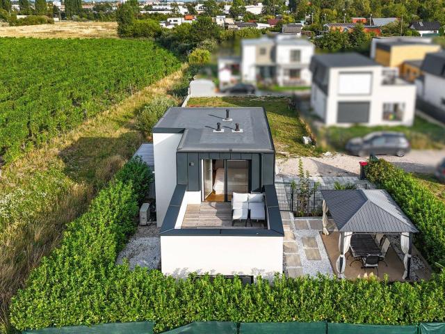 Wohnen mit Wein /Weitblick – Kleingartenhaus mit Panorama auf den Anninger