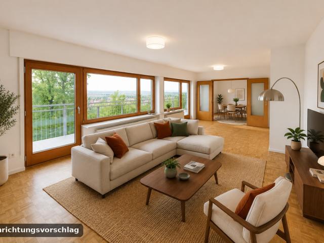 Wohnen wie im eigenen Haus: 6,5 Zi. Maisonette, 195 m² mit Weitblick, ruhige Waldrandlage in Leimen