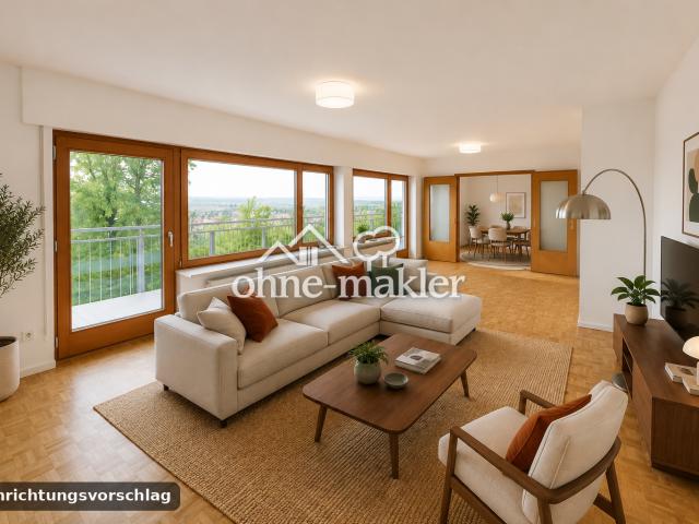 Wohnen wie im eigenen Haus: 6,5 Zi. Maisonette, 195 m² mit Weitblick, ruhige Waldrandlage in Leimen