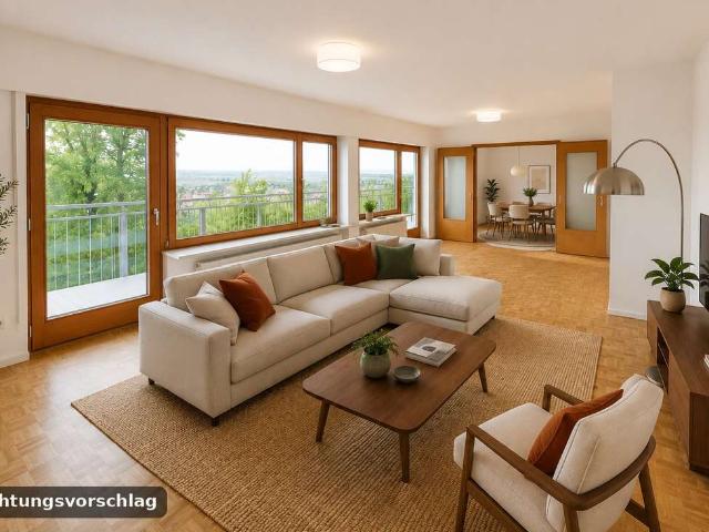 Wohnen wie im eigenen Haus: 6,5 Zi. Maisonette, 195 m² mit Weitblick, ruhige Waldrandlage in Leimen