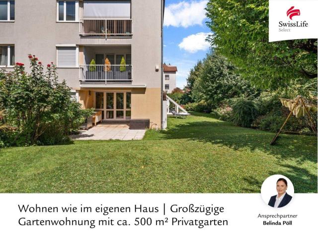 Wohnen wie im eigenen Haus | Großzügige Gartenwohnung mit ca. 500 m² Privatgarten
