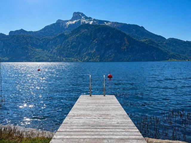 MONDSEE | Penthouse mit großer Terrasse, privatem Seezugang & Elektroboot