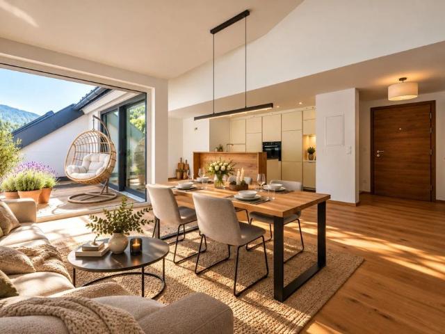 Wohnen über den Dächern Kufsteins – Exklusives Maisonette Penthouse mit traumhaftem Festungs und Innblick